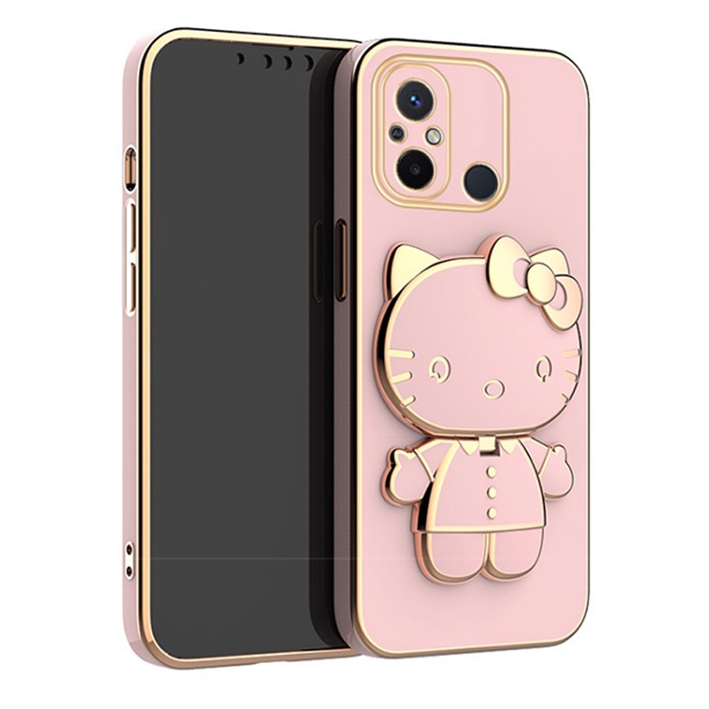 Ốp Điện Thoại Tpu Dẻo Gắn Gương Trang Điểm Hình Mèo Hello Kitty Cho Xiaomi Redmi 12C 11A