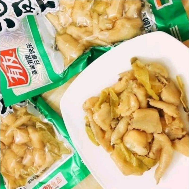 [Sẵn Date Mới] Chân gà cay yuyu ướp ớt xanh 210g - 180gr - 100gr siêu ngon 💖