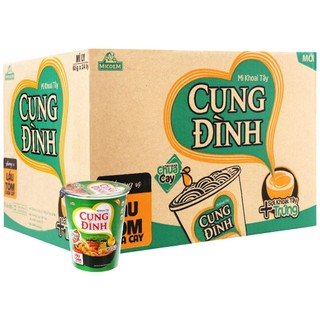 Thùng 24 ly mì khoai tây Cung Đình lẩu tôm chua cay 65g