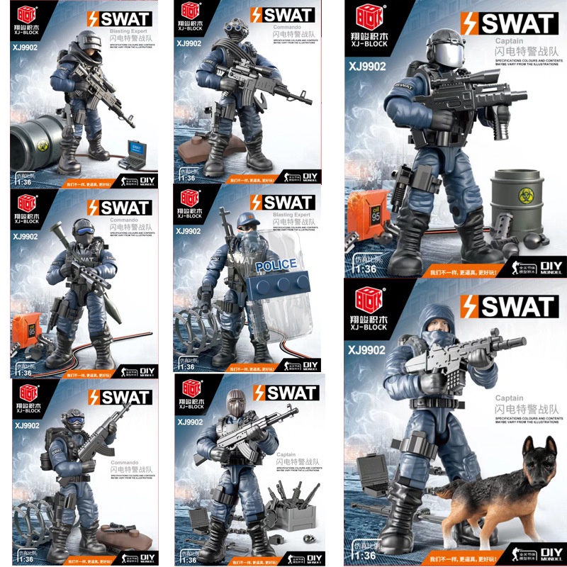 Mô Hình Cảnh Sát 9902 Lightning SWAT Có Khớp Cử Động Độc Đáo