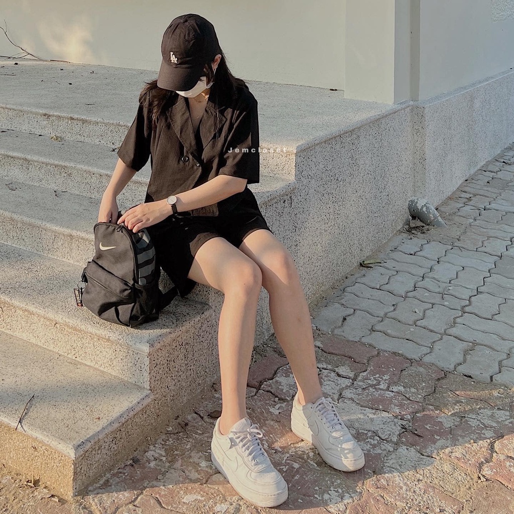 Set Áo Blazer Croptop Kèm Quần Short Nữ JEMCLOSET Phong Cách Hàn Quốc Nhẹ Nhàng GEBNI 8137