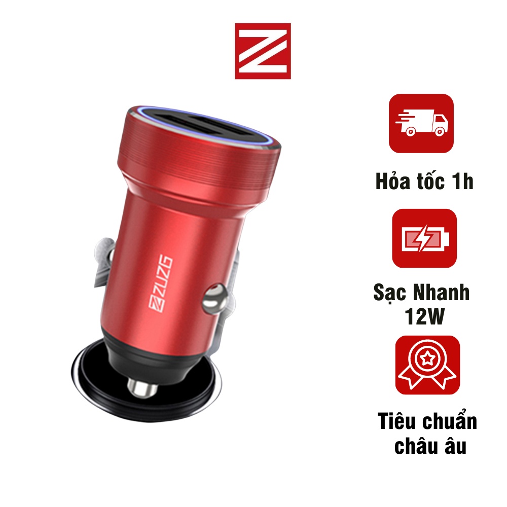 Tẩu sạc ô tô sạc nhanh 2 cổng chính hãng ZUZG C04S