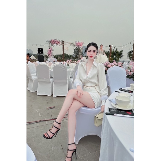 Set áo lụa kèm chân váy