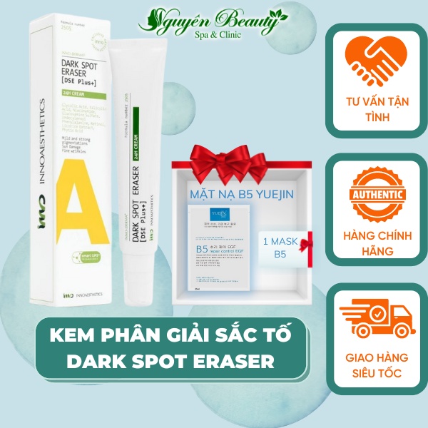 Kem Phân Giải Sắc Tố Xoá Thâm Sạm Nám Đồi Mồi, Trắng Sáng Da Innoaesthetics Dark Spot Eraser Inno-Derma 50g.
