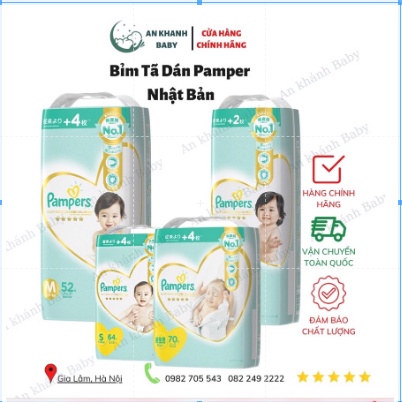 [CỘNG MIẾNG] Tã Bỉm Quần Dán Pamper Nhật Bản đủ size NB70/S64/M52/L42, M48/L38/XL36