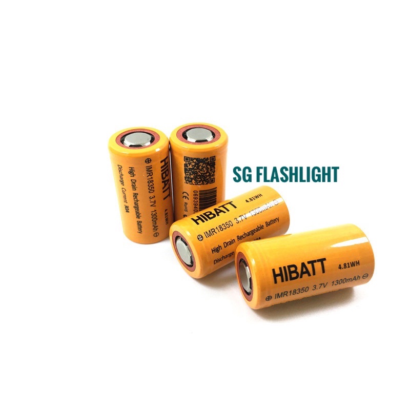 Pin 18350 Hibatt 3.7V 1300mAh, xả cao 30A