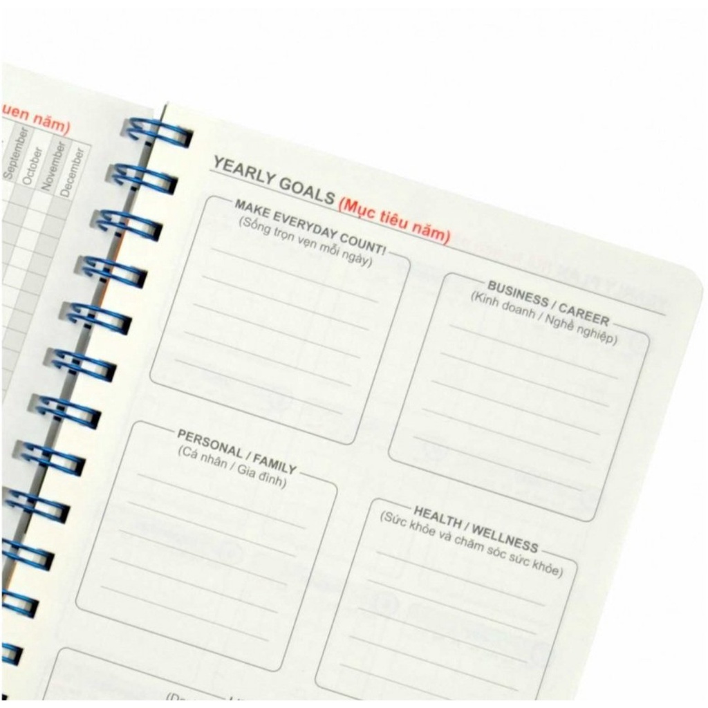 Sổ kế hoạch KLong lò xo kép Planner A5 200 trang 72,4/M2; MS: 945