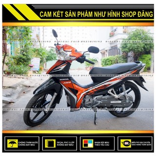Tem rời wave blade 110 chế mẫu zin cam đen