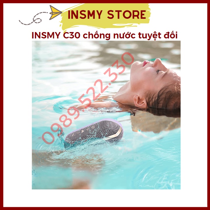 Loa Bluetooth Mini, Loa Bluetooth Bass Mạnh INSMY C30 - Pin 4400mAh - Chống Nước IPX7 - Nghe nhạc liên tục 24h