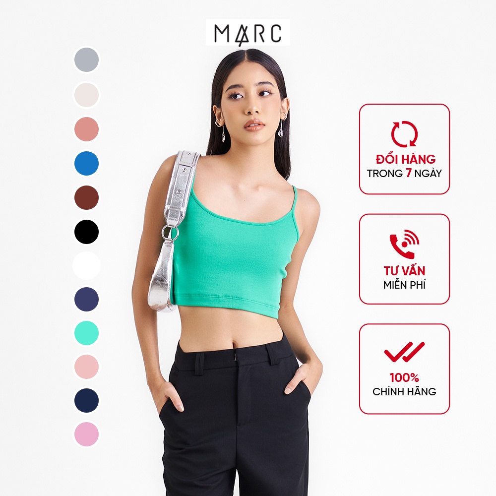 Áo thun nữ MARC FASHION thun gân 2 dây crop mềm mịn co giãn có dây điều chỉnh CBVH110221