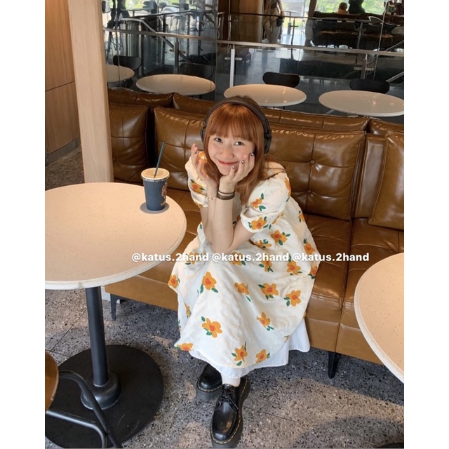 Đầm váy babydoll có dây buộc tay bo chun ullzang