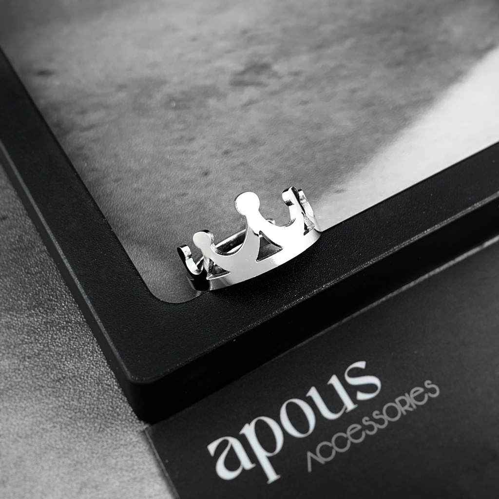 Nhẫn nam nữ Chữ Số La Mã Vương Miệng Freesize N042 - Thép Titan - Phụ kiện trang sức Unisex Apous