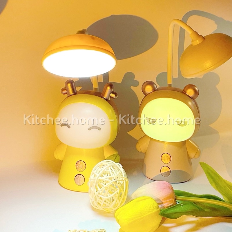 Đèn Ngủ Led Để Bàn Để Bàn Có Pin Tích Điện Đổi Màu Kèm Ống Bút Hình Búp Bê 3 Màu Sắc Chất Liệu Nhựa Chắc Chắn