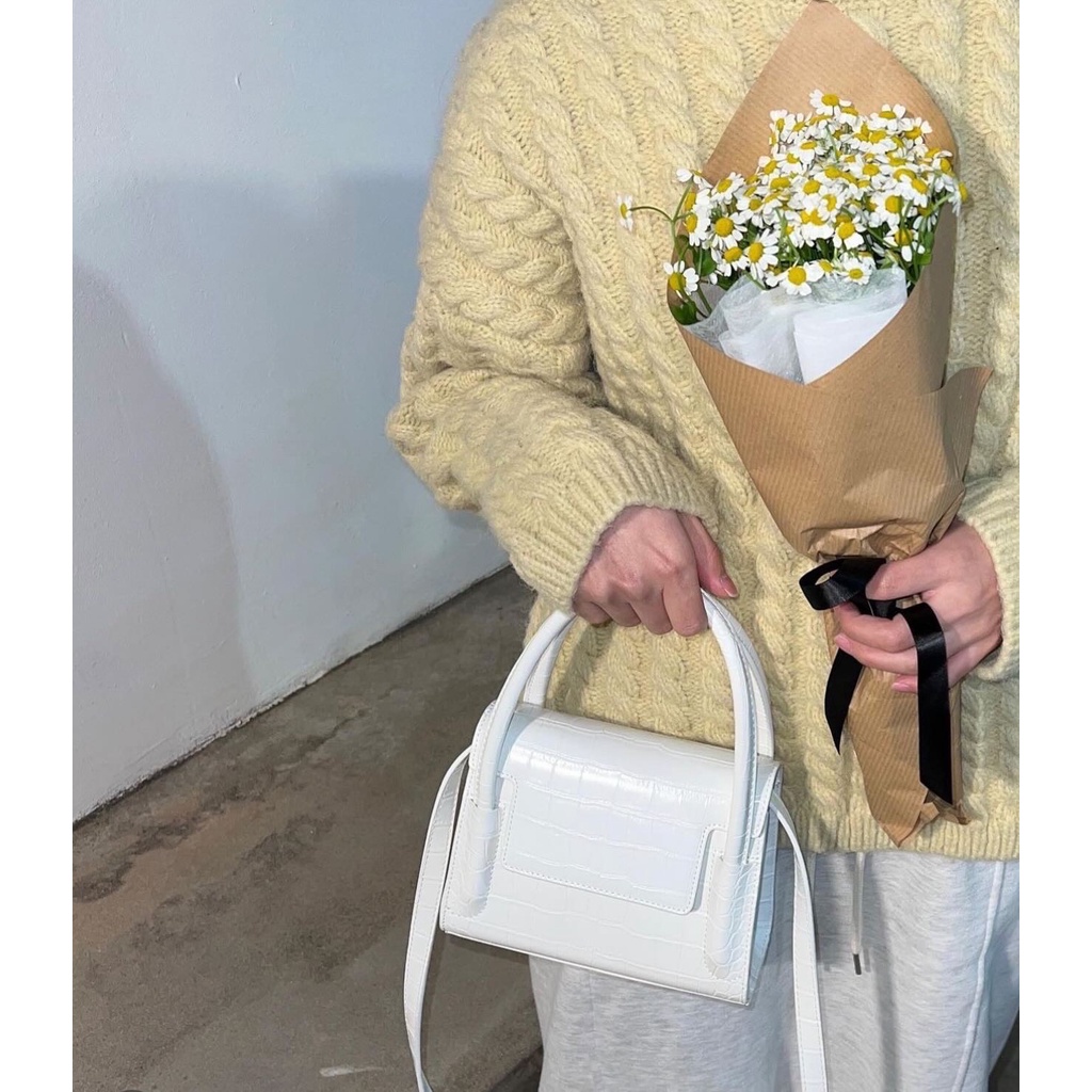 TÚI  XÁCH FINDKAPOOR MARTY 18 MÀU TRẮNG VÂN