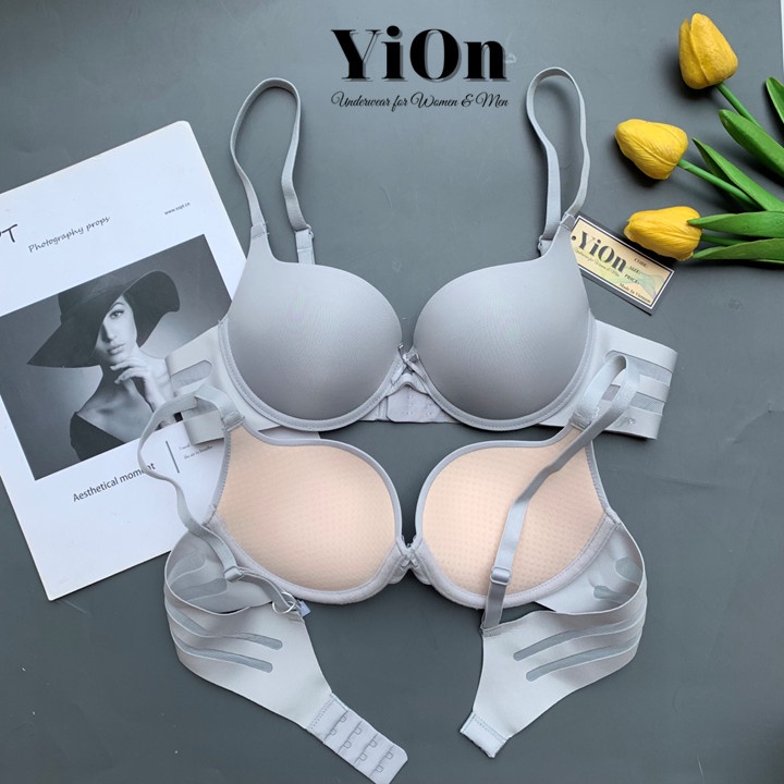 Áo lót nữ có gọng nâng ngực su trơn cao cấp bản lưng cao su non YiOn Underwear AG02-K91