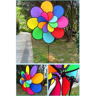 [50cm] Chong chóng vải 8 cánh cầu vồng - chong chóng 8 cánh 2 tầng