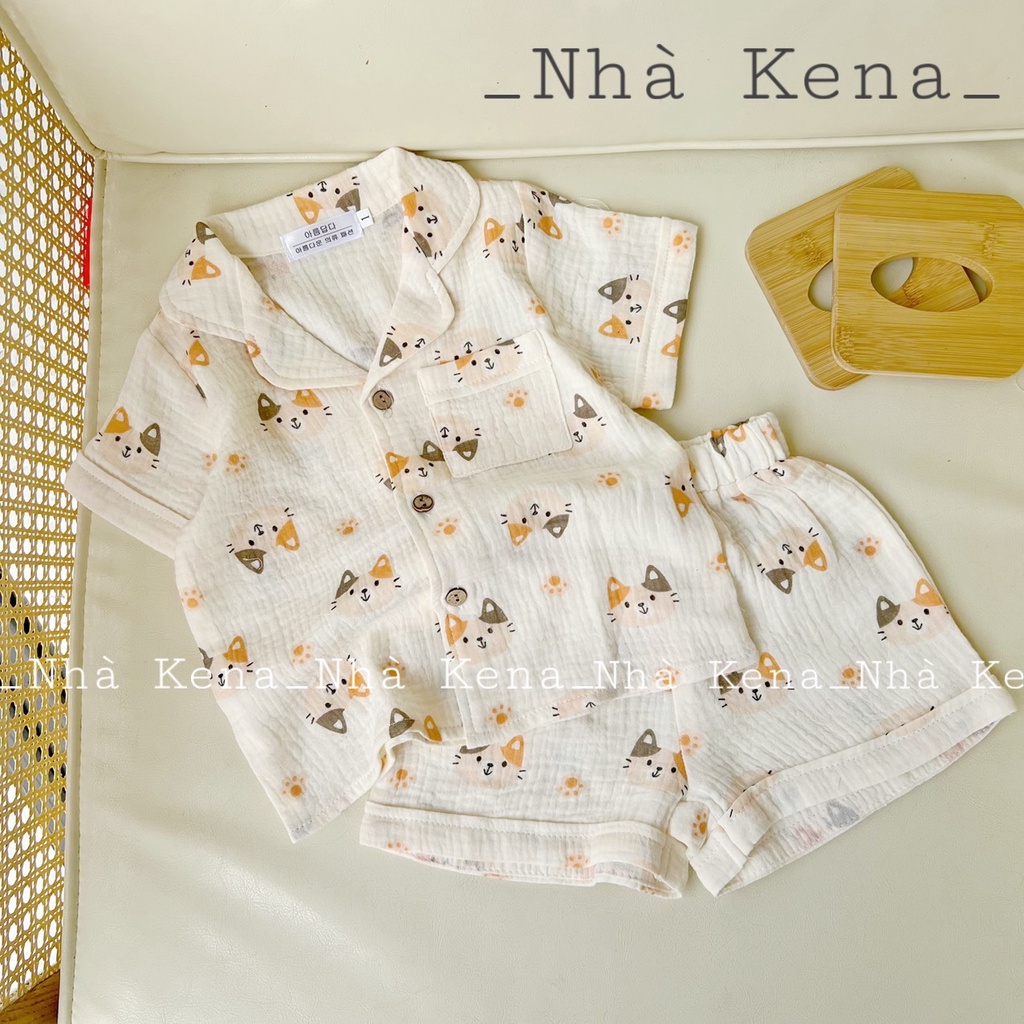 Bộ pizama xô muslin cho bé 8-23kg