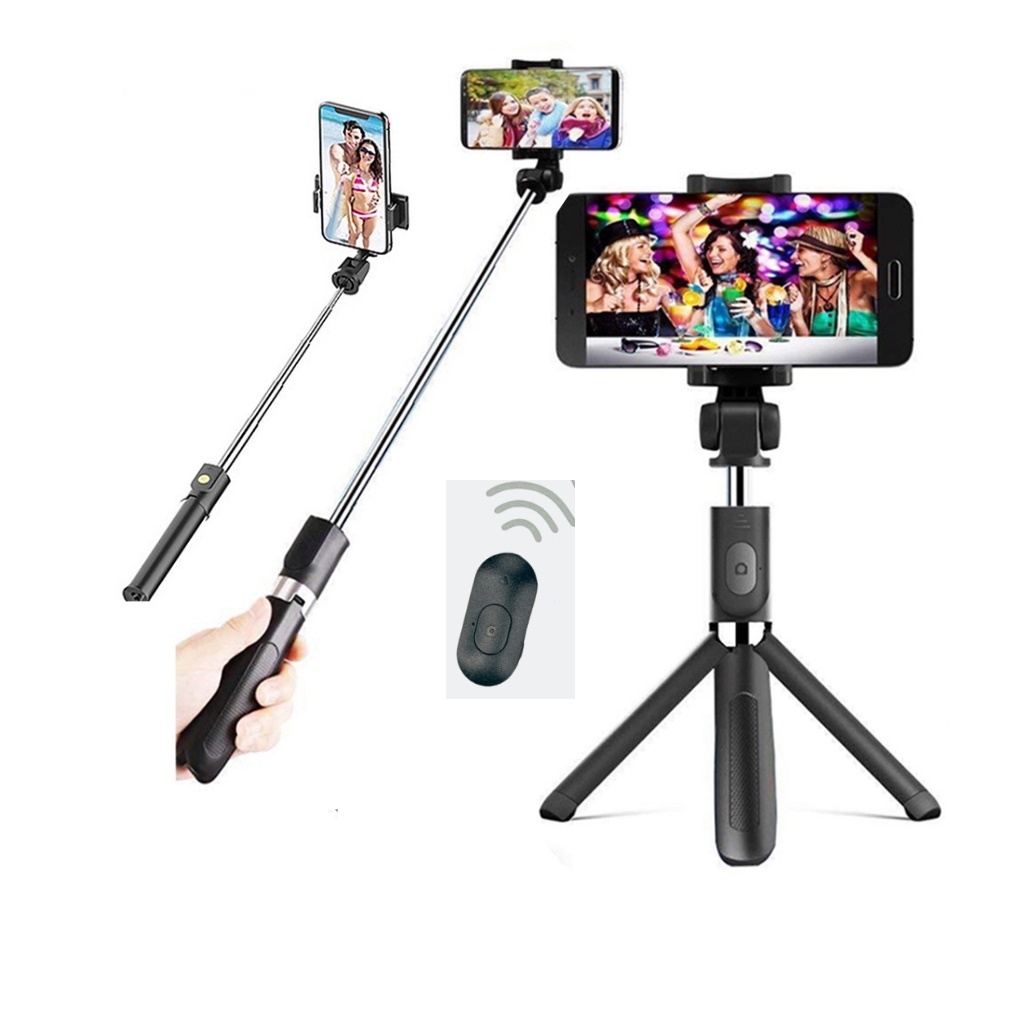 Gậy chụp ảnh 3 chân có điều khiển Bluetooth, cây livestream, tự sướng Tripod Q07 – Zingshop