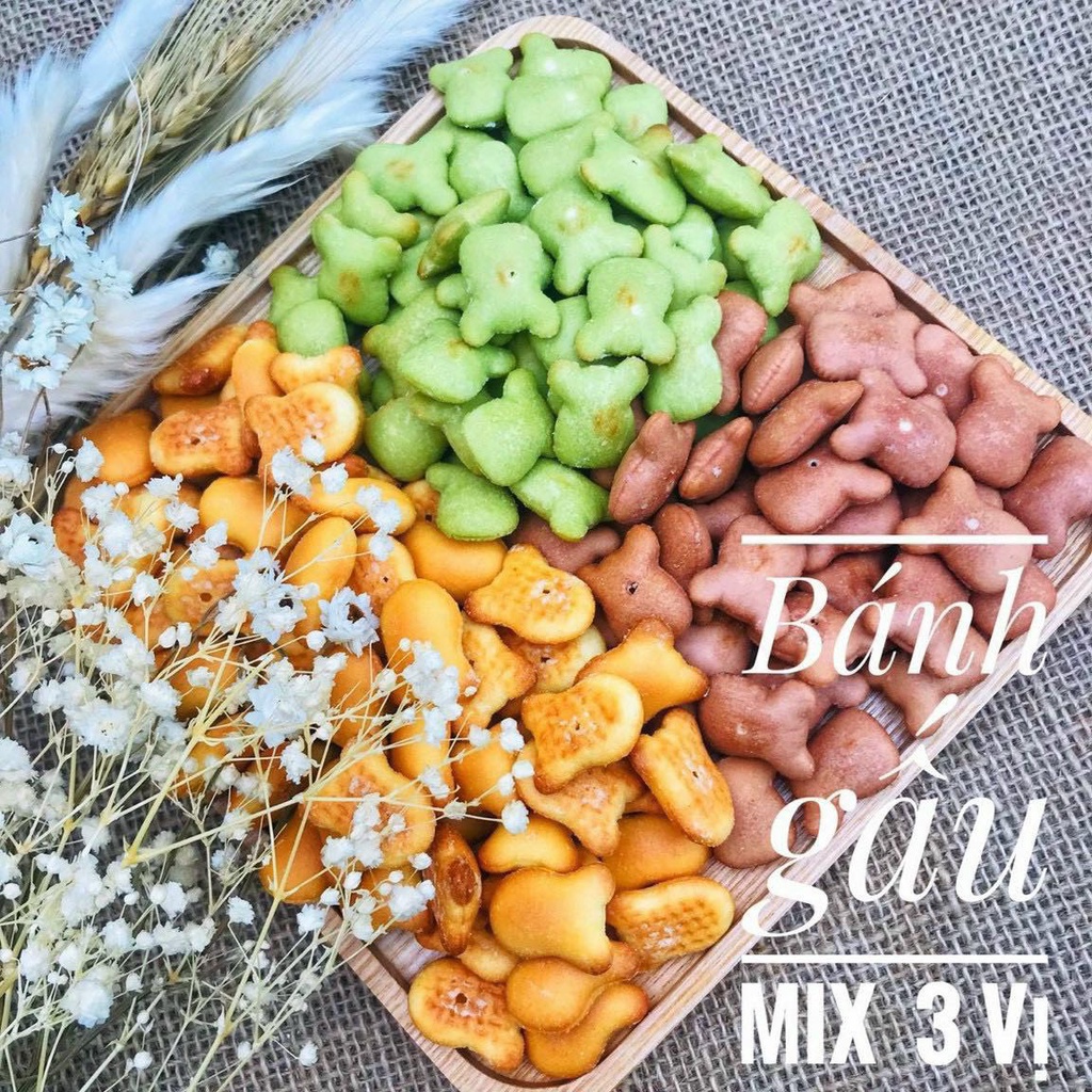 BÁNH GẤU NHÂN KEM MIX 3 MÀU 300G