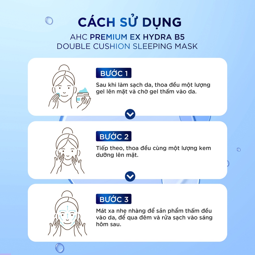 Mặt Nạ Cấp Ẩm Phục Hồi Đa Năng - AHC Premium Ex Hydra B5 Double Cushion Sleeping Mask 60G