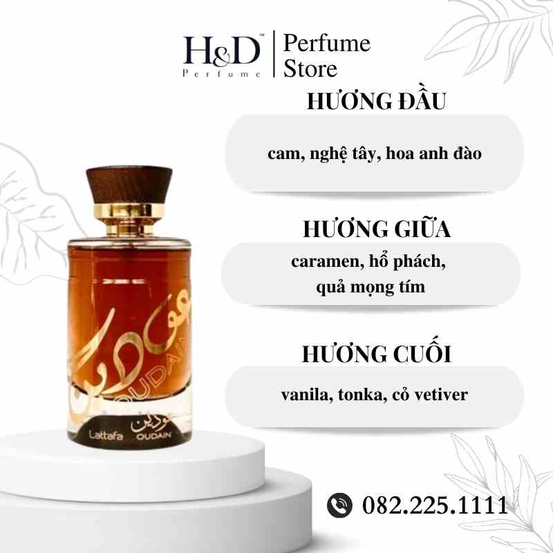 Nước hoa Dubai Nam Oudain Lattafa EDP   5ml/ 10ml Cổ điển HD Perfume