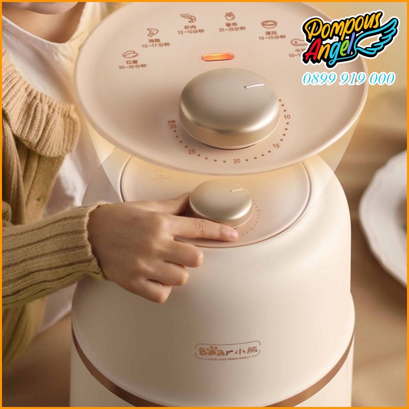 Nồi chiên không dầu mini BEAR QZG-E09F5 dung tích 2L màu trắng kem bảo hành 12 tháng