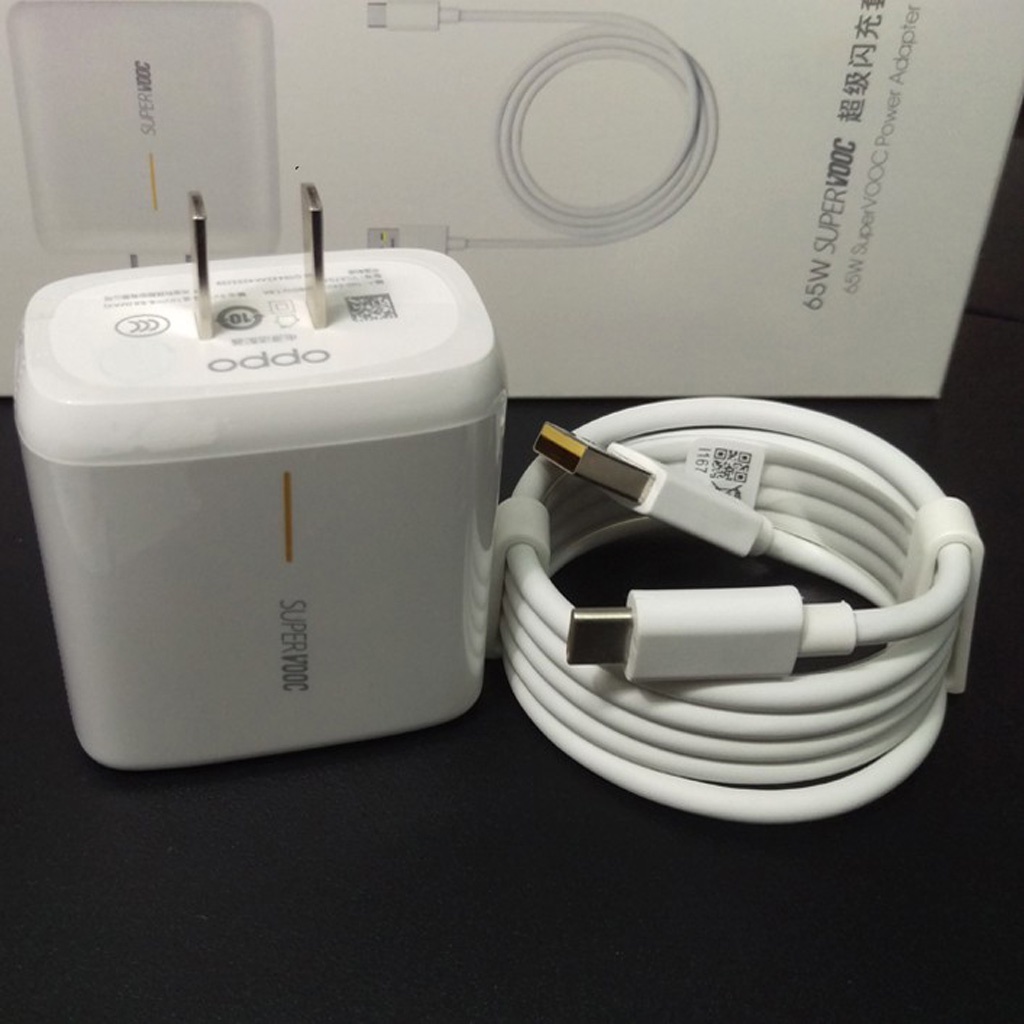 Sạc nhanh OPPO 65W Chính Hãng Super Vooc Siêu Nhanh kèm cáp sạc nhanh BACARAT - Bảo hành 30 ngày