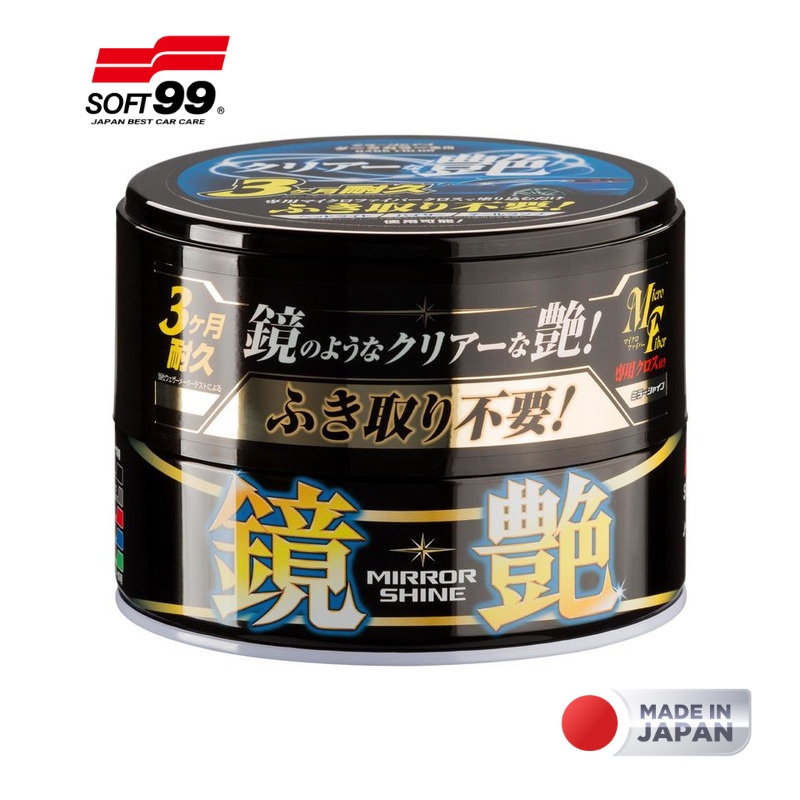 Sáp Phủ Bóng Sơn Xe Ôtô Bóng Như Gương Dành Cho Xe Màu Tối Mirror Shine Wax W-213 Soft99 200g