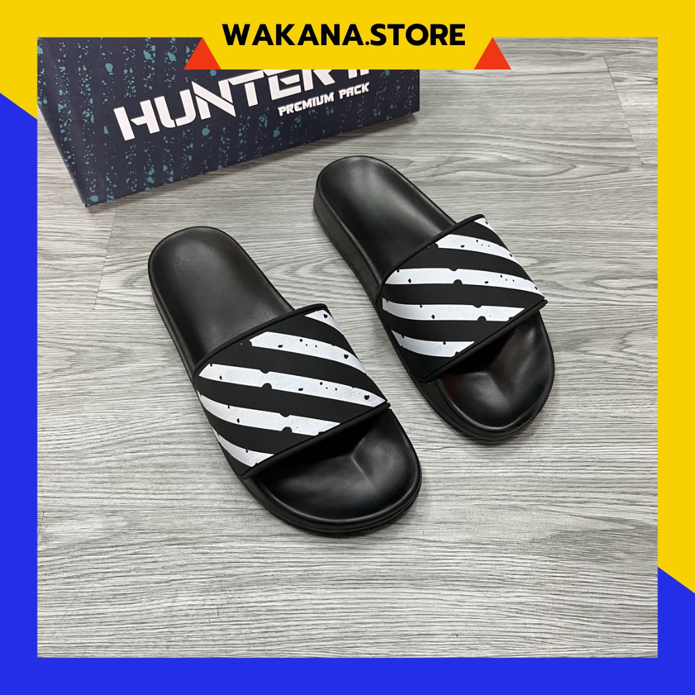 Dép lê off white quai da siêu nét - Dép nam quai da đỉnh cao