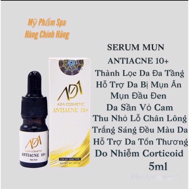Serum mụn Antiacne 10+ ADA Hỗ Trợ Mụn Viêm,Mụn Ẩn,Mụn đầu đen Thanh Lọc da,Thu Nhỏ Lỗ Chân Lông