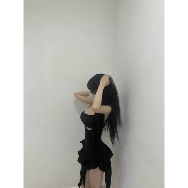 Đầm 2 dây bèo hở eo( có mút ngực) - CarotShop