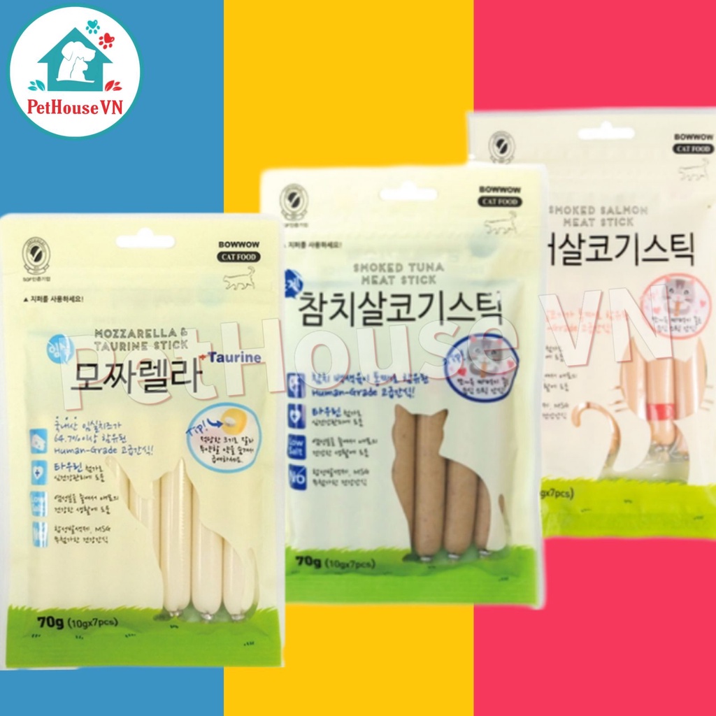 Xúc Xích Cho Mèo MEOWOW 70g Nhiều Vị Nhập Khẩu Hàn Quốc