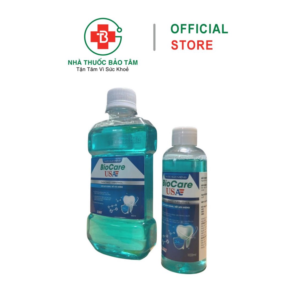 Nước Súc Miệng Nano Bạc, Menthol BioCare USA