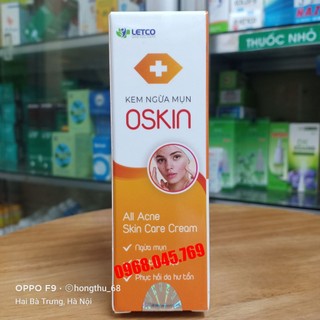 Kem ngừa mụn OSKIN tuýp 15g - Dùng cho người bị nhiều mụn, sẹo thâm do mụn để lại
