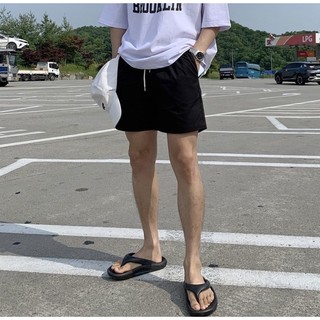 Quần Short Thun Basic Trơn Đen Da Cá Unisex Thể Thao Nam Nữ