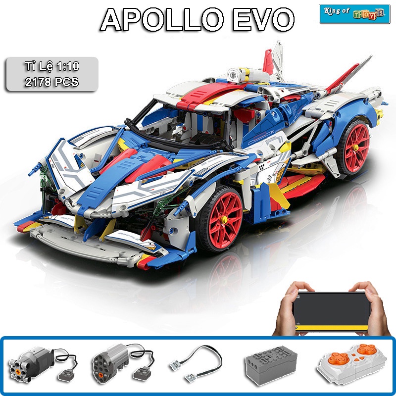 Đồ Chơi Lắp Ráp Mô Hình Siêu Xe APOLLO EVO I.E MY88007 Điều Khiển Từ Xa RC Với 2178PCS, Tỉ Lệ 1:10