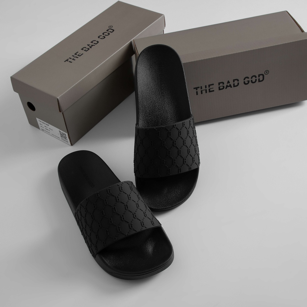 Dép quai ngang slipper The Bad God Evaki đen fullbox X02 Black