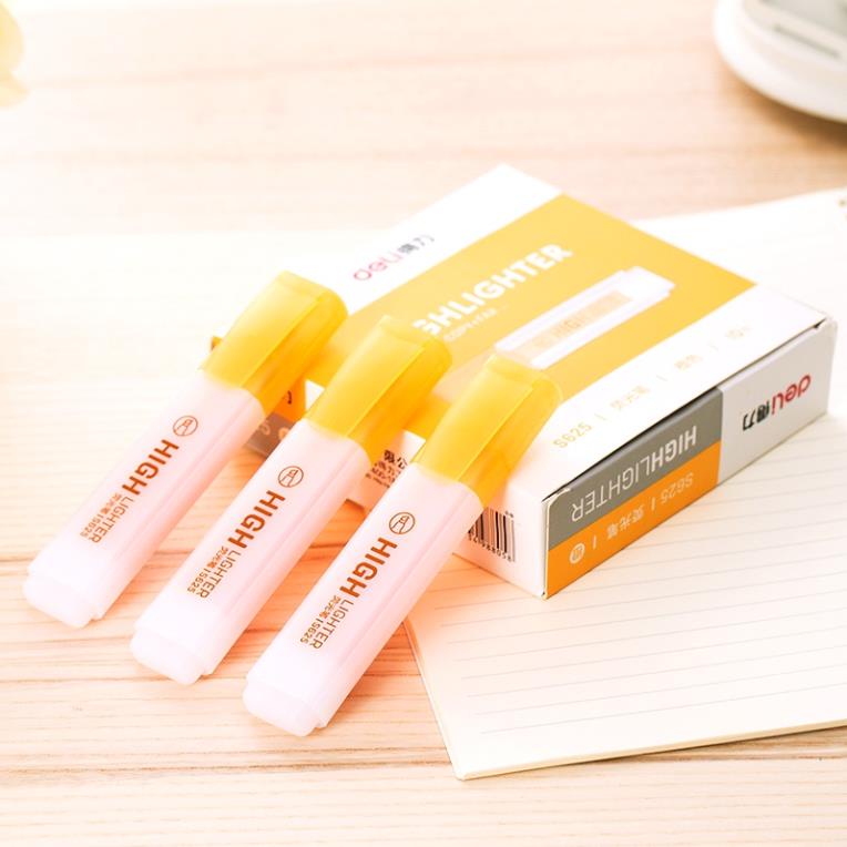 Bút highlight đánh dấu nhớ dòng dạ quang Deli màu pastel phù hợp cho học sinh văn phòng tiện dụng nhanh khô cao cấp S625