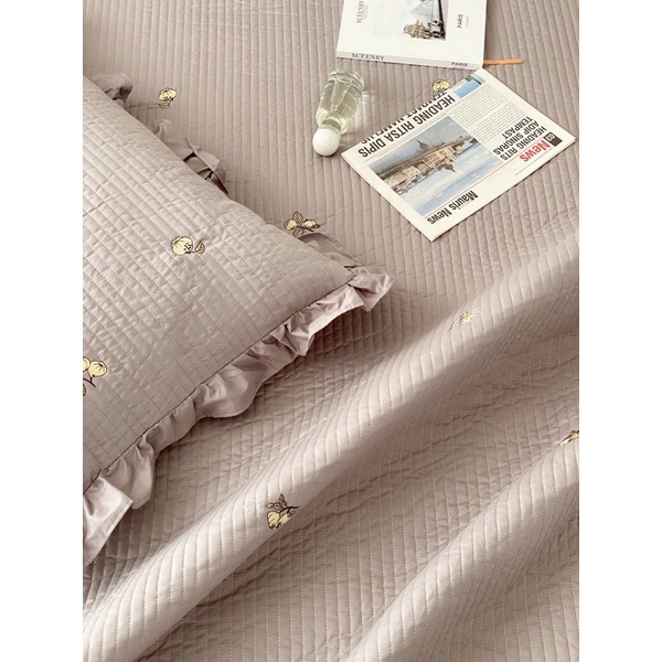 Ga gối cotton hữu cơ Quilting trần bông cao cấp
