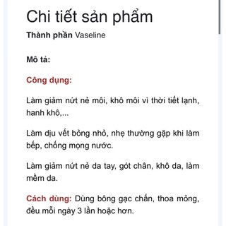 Dưỡng ẩm, dưỡng môi Vaselin típ5gr
