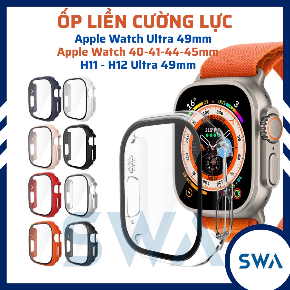 Ốp Bảo Vệ Kèm Liền Dán Màn Hình Cường Lực Dẻo 3D Apple.Watch H11 H12 Ultra Nhựa Cứng Cao Cấp SWASTORE - OP01