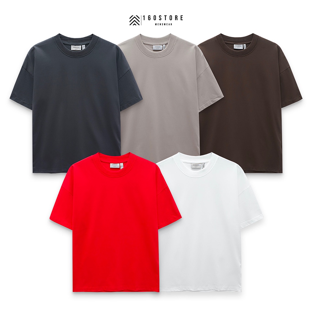 Áo Thun Nam Tay Ngắn Oversize Basic 160STORE Với Chất Liệu Cotton Thoáng Mát Thấm Hút Mồ Hôi Tốt ATID0217