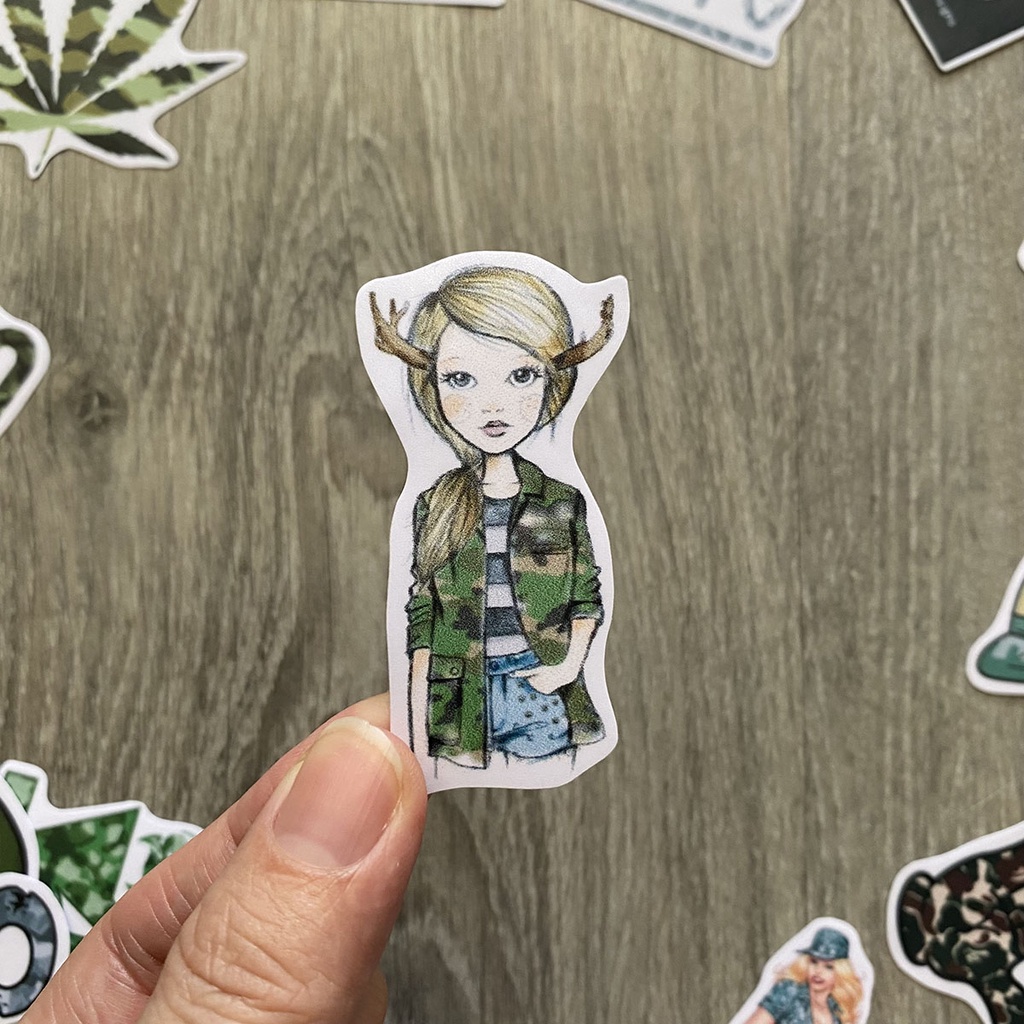 Sticker CAMO Rằn Ri Chống Nước Trang Trí Xe, Laptop, Nón Bảo Hiểm, Máy Tính, đàn guitar