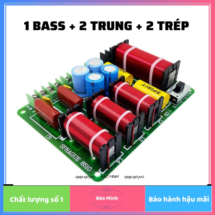 Mạch phân tần loa 5 đường tiếng 1 Bass 2 Mid 2 Treble nhập khẩu cao cấp SPRAGUE 6510 | Giá 1 cái | Mạch phân tần loa