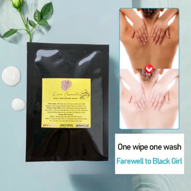 Tắm trắng body siêu bật tông Kimi Cosmetic Super White, bật tông ngay sau khi tắm