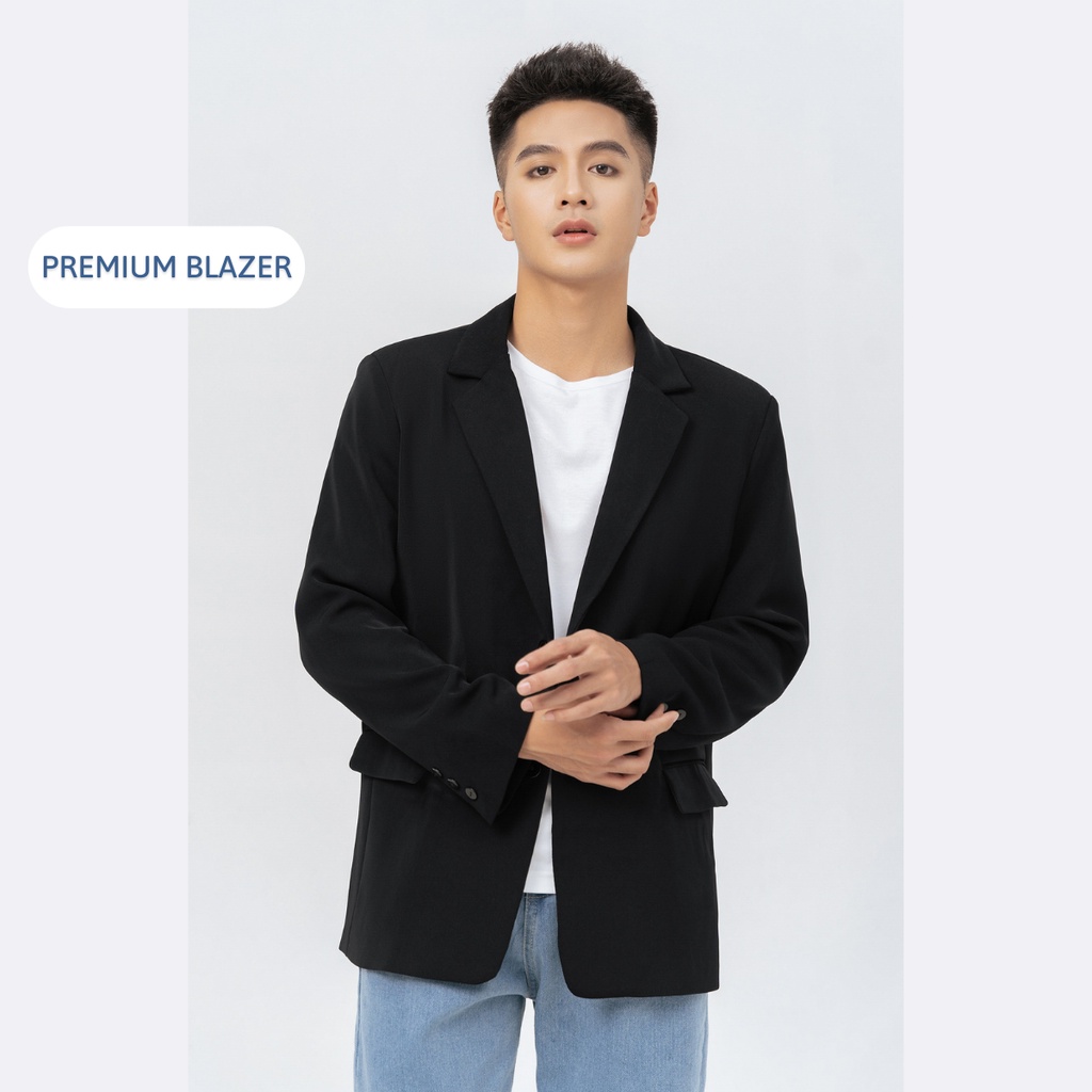Áo khoác blazer nam form rộng có đệm vai, áo khoác nam phong cách Hàn Quốc thương hiệu BAETON - B01 | BigBuy360 - bigbuy360.vn