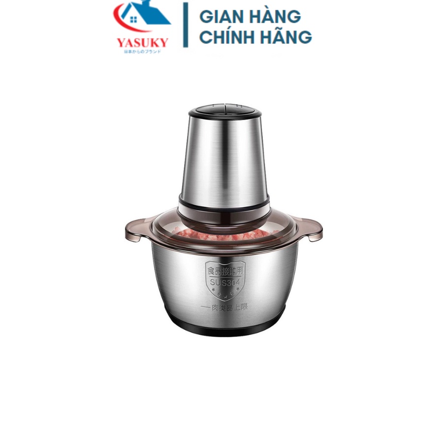 Máy xay đa năng cối Inox 304 dung tích 2L 4 lưỡi dao bằng thép sinh tố tỏi tiêu thức ăn hàng nhập khẩu chính hãng