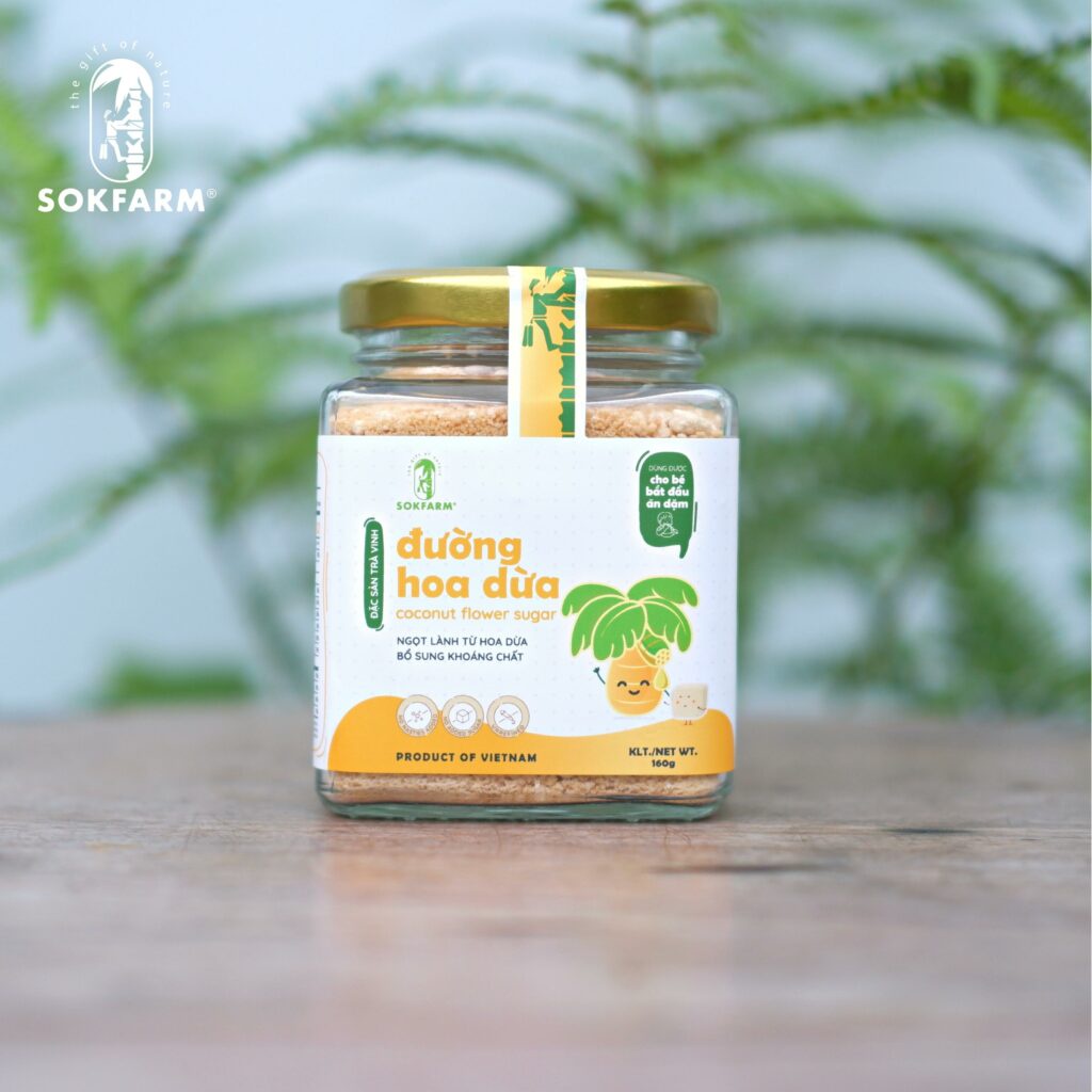 Đường hoa dừa cho bé 160g Sokfarm - Xanhsam Organic