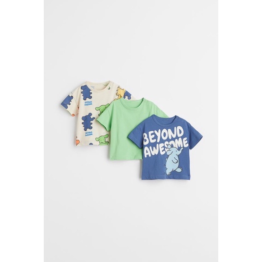 Set 3 áo phông cộc tay cho bé HM auth