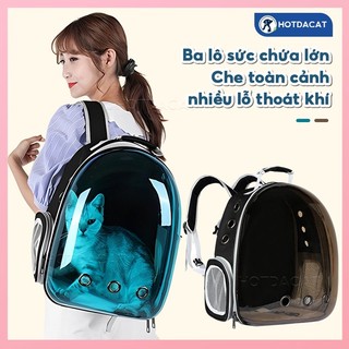 Hotdacat Balo phi hành gia cho chó mèo,Balô phi hành gia trong suốt cho thú cưng tặng kèm tấm lót